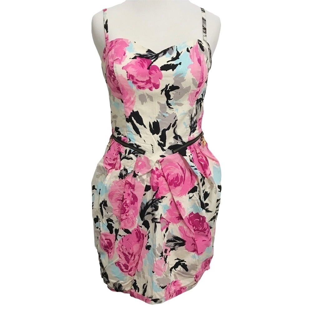 Vintage Y2K Baby Phat Floral Mini Dress Size 3 Retro 80s 90s Style